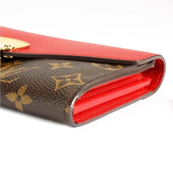 Full Inclusion Louis Vuitton Pallas Wallet Monogram & Cerise Red Leather - EUC - Picture 5 of 14